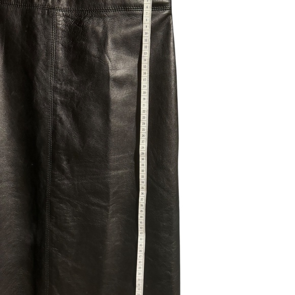 BCBG Max Azria Black 100% leather pencil skirt size 6 - Picture 3 of 9